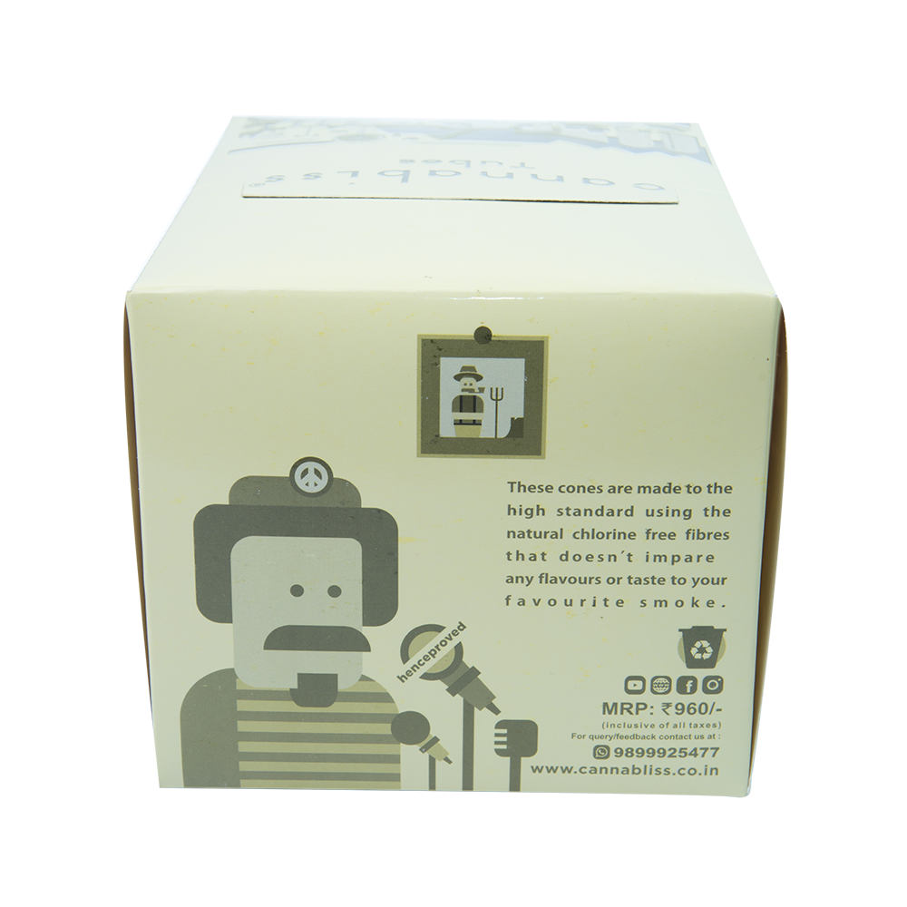 Cannabliss Pre-Rolled White Cone With Color Holder Box